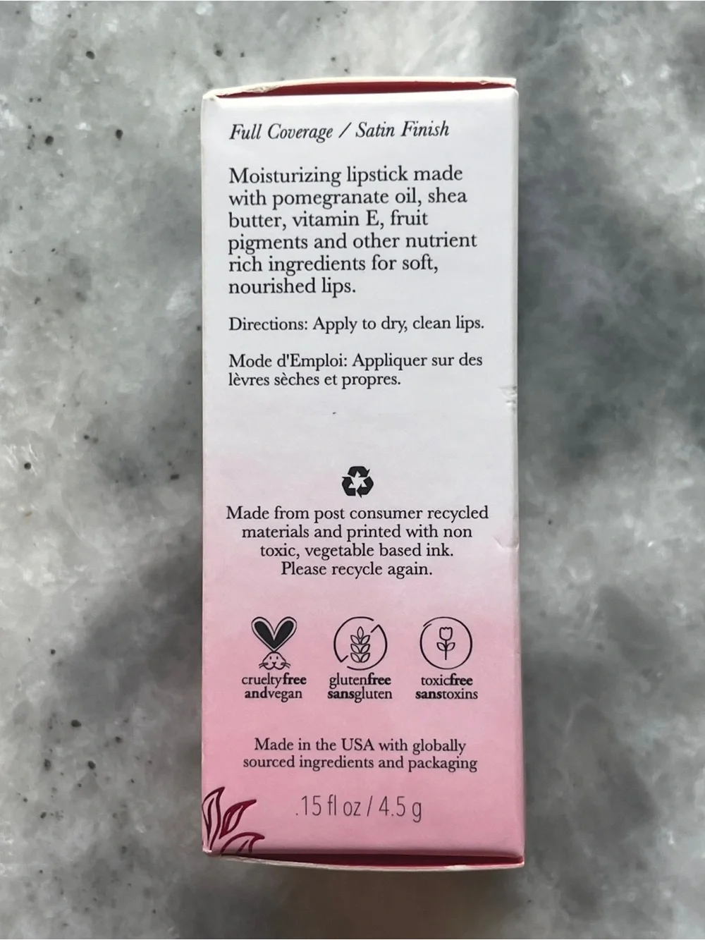 100% Pure Pomegranate Oil Moisture Lipstick in Foxglove